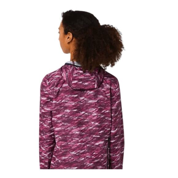 Asics Packable Windbreaker Jacket Purple Deep Mars Print L - Picture 6 of 13